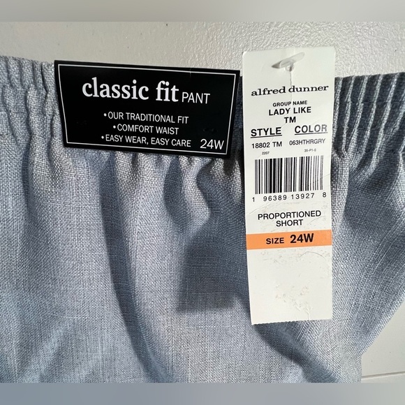 Alfred Dunner Lady Like, Classic Fit, Comfort Waist Proportioned Short, Gray 24W - Picture 4 of 10